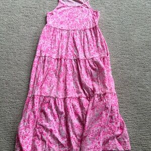 Lilly Pulitzer Girls Pink Floral Maxi Dress size XS